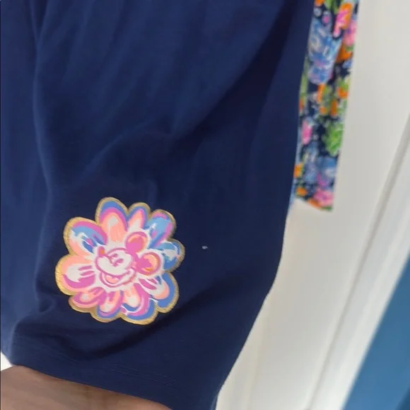 Floral Long Sleeve Top - Navy and Multicolor - Picture 2 of 4